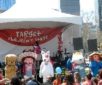 storybook characters line up for the parade